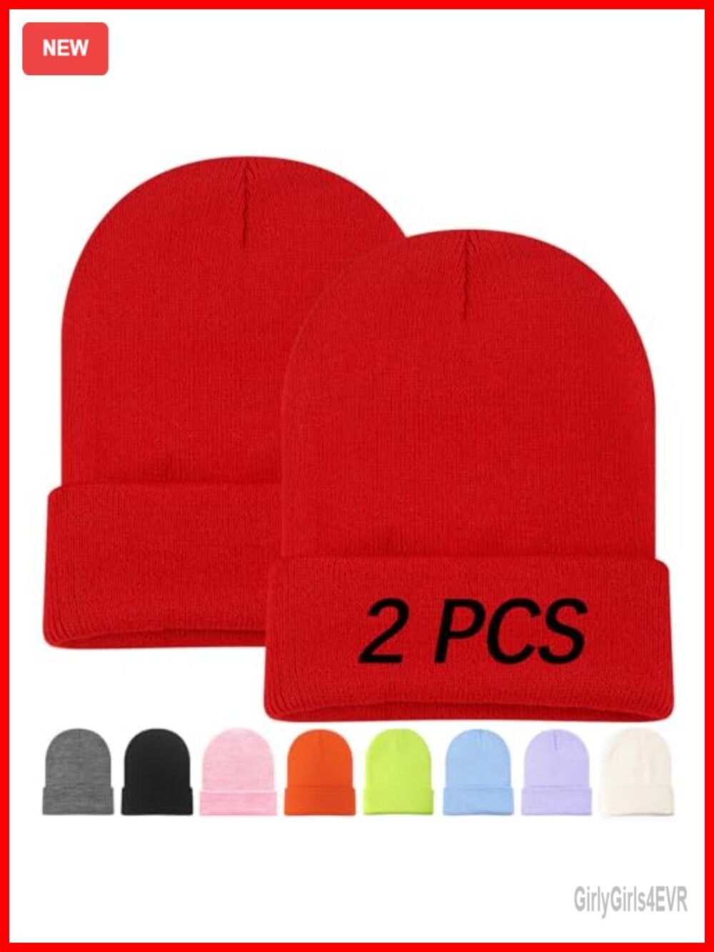 Double Layered Winter Knit Beanie Hat for Women Ski Hat Soft Acrylic Stretchy